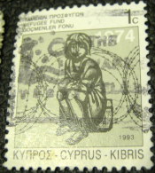 Cyprus 1993 Refugee Fund 1c - Used - Usati