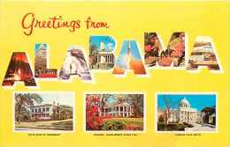 210417-Alabama Greetings, Large Letter Chrome Postcard, Multi-View, White House, Oakleigh & State Capitol - Other & Unclassified