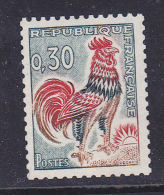 FRANCE N° 1331A 30C VERT ROUGE ET BISTRE TYPE COQ DE DECARIS ROULETTE AVEC NUMERO ROUGE NEUF SANS CHARNIERE - Coil Stamps