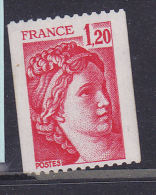 FRANCE N° 1981B 1.20 ROUGE TYPE SABINE ROULETTE AVEC NUMERO ROUGE NEUF SANS CHARNIERE - Coil Stamps