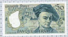 50 Francs Quentin De La Tour, Ref Fayette 67-14, état NEUF - 50 F 1976-1992 ''quentin De La Tour''