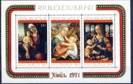 ##O069. Burundi 1971. Christmas. Paintings. Michel Block 53A. MNH(**) - Nuevos