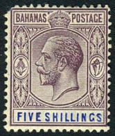 Bahamas #83 Mint Hinged 5sh George V From 1924 - 1859-1963 Crown Colony