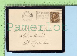 1 Timbres #108 De 1918 Posté En 1918 Sur 1/2 Enveloppe Marcophilie Mortuaire - Covers & Documents