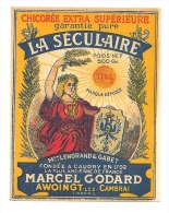 Ancienne Etiquette Chicorée Extra Supérieure La Séculaire  Lengrand Gabet  Caudry 1792 Marcel Godard Awoingt Lez Cambrai - Fruits & Vegetables