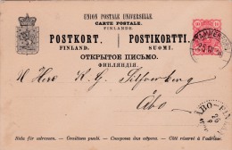 00453 Enteropostal De Tammerfors A Abo 1890 - Lettres & Documents