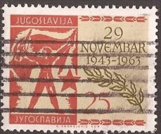 1963 X JUGOSLLAVIJA JUGOSLAWIEN  POLITIKA AVNOJ BANDIERA PARTIGIANI    USED - Usados