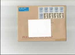 Great Britain-10 Francobolli  Su Busta Non Timbrati / 10 Non Cancelled Stamps On Cover - Blocs-feuillets