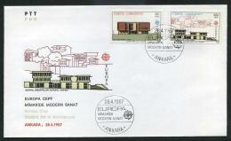 TURKEY 1987 FDC - Europa Cept (Modern Art In Architecture), Michel #2777-78; ISFILA #3171-72, Scott #2379-80. - FDC