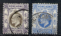 Hongkong S.G 80 KING EDWARD VII KE 8 CENTS 1903 1904; 10 Cents 1907 KEVII YT N° 84 1903 - 10 C. Outremer - Edouard VII - Used Stamps