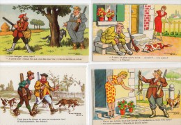 Chaperon Jean :theme Chasse , Chasseurs - Lot De 4 Cartes - Chaperon, Jean