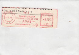 AMOUNT, BUCHAREST, INSURANCE, MACHINE POSTMARKS ON FRAGMENT, 1978, ROMANIA - Franking Machines (EMA)