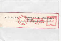 AMOUNT, BUCHAREST, INDUSTRY MINISTERY, MACHINE POSTMARKS ON FRAGMENT, 1979, ROMANIA - Franking Machines (EMA)