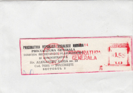 AMOUNT, BUCHAREST, GENERAL ATTORNEY OFFICE, MACHINE POSTMARKS ON FRAGMENT, 1980, ROMANIA - Franking Machines (EMA)