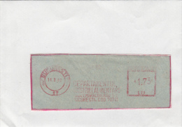 AMOUNT, BUCHAREST, ALIMENTARY INDUSTRY, MACHINE POSTMARKS ON FRAGMENT, 1982, ROMANIA - Machines à Affranchir (EMA)