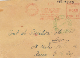 AMOUNT, BUCHAREST, CREDIT BANK, MACHINE POSTMARKS ON COVER, 1952, ROMANIA - Franking Machines (EMA)