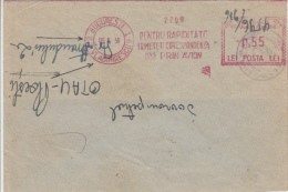 AMOUNT, BUCHAREST, AIRMAIL ADVERTISING, MACHINE POSTMARKS ON COVER, 1956, ROMANIA - Franking Machines (EMA)