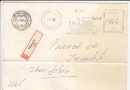 AMOUNT, TALMACIU, INDUSTRY, REGISTERED, MACHINE POSTMARKS ON COVER, 1984,  ROMANIA - Frankeermachines (EMA)