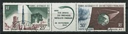 117 TERRES AUSTRALES (TAAF) 1966 - Lancement 1er Satellite - Triptyque Avec Vignette - Oblitere (Yvert A 11A) - Oblitérés