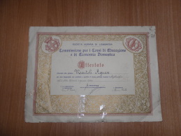 LOMBARDIA GALLARATE DIPLOMA FASCISTA SOCIETà AGRARIA LOMBARDIA 1936 - Diplomas Y Calificaciones Escolares