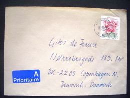 Sweden 1993 Cover To Denmark - Flower Aquatic - Nymphaea - Briefe U. Dokumente