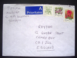 Sweden 1994 Cover To England - Flowers Seeds Fruits Poppy Acer - Briefe U. Dokumente