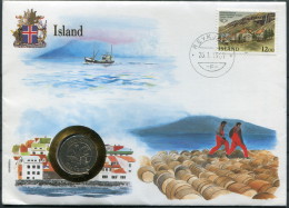1987 Iceland United Nations Flag Reykjavik Coin Cover - Briefe U. Dokumente