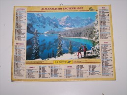 1997 CALENDRIER (double) ALMANACH DU FACTEUR, LA POSTE, WETTERHORN, SUISSE, LAC MORAINE CANADA, OLLER, VAR 83 - Grand Format : 1991-00