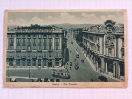 Torino Via Cernaia Auto Tram Filobus Animata- FP- VIAGGIATA 1940 *(pie2097) - Transportmiddelen