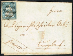 LETTRE OBLITERE .11.6.1856. GRILLE & BURGNORF.11.6.1856. C/.S.B.K. Nr:23B. FIL DE SOIE VERT . - Lettres & Documents