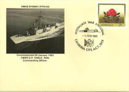 AUSTRALIA PRIVATE COVER WAR SHIP "SYDNEY" POSTMARK ON $0.24 FLOWER DATED 01-02-1983 CANBERRA CTO SG? READ DESCRIPTION !! - Storia Postale