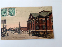 Carte Postale Ancienne : SYDNEY C. B. , Charlotte Street Looking North , Stamps 1909 - Cape Breton