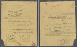 India  DHAR / BHEEL AGENCY   Registered Postmark On Early A.D. Form ( At DHAR STATE ) # 50691 - Dhar