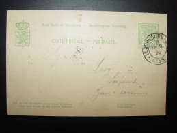 1892 LUXEMBOURG  Pour LUXEMBOURG - Stamped Stationery