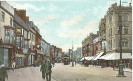 Queen Street Cardiff Old Postcard - Glamorgan