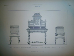 PLANCHE L ART ET L INDUSTRIE  CHAISE  SECRETAIRE ET FAUTEUIL   ANNEE 1886 - Andere Pläne