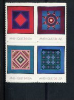 229415741 2001 (XX) SCOTT 3527A POSTFRIS MINT NEVER HINGED - AMISH QUILTS - 3524 FIRST STAMP BLOCK - Other & Unclassified