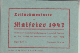 2200 ELMSHORN, Teilnehmerausweis Maifeier 1947 - Elmshorn
