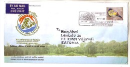 GOOD INDIA Postal Cover To ESTONIA 2013 - Good Stamped: Bird - Brieven En Documenten