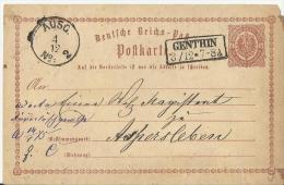 == DR. REICH GS 1874 Katen Stempel Genthin  Kl. Mängel - Lettres & Documents