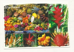 Cp, Martinique, Fleurs Et Fruits Tropicaux, Multi-Vues, Voyagée 2001 - Autres & Non Classés