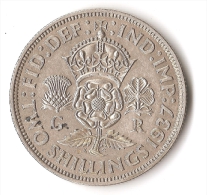 GRANDE-BRETAGNE 1 FLORIN   1937  ARGENT - J. 1 Florin / 2 Schillings