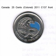 CANADA   25  CENTS  ORCA  (COLORED)  2011 (C-137) - Canada