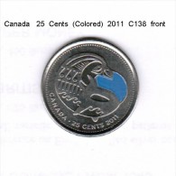 CANADA   25  CENTS  ORCA  (COLORED)  2011 (C-138) - Canada