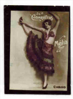 CHROMO EROTIQUE FEMMES ARTISTE PIN UP Cigarettes MELIA : " CASINO " Danseuse Tenue Gala - Melia