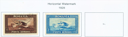 ROMANIA - 1928 Air (2 Values) Mounted Mint (horizontal Watermark) - Ongebruikt