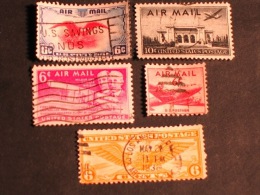 ÉTATS - UNIES / UNITED-STATES  1934 - 49  Sc.# C-19,23,34,39,45 - 2a. 1941-1960 Gebraucht