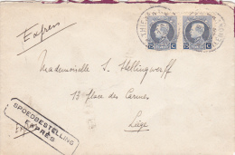 213 Op Brief Per EXPRES Met Stempel THIENEN / TIRLEMONT - 1921-1925 Petit Montenez