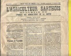 JOURNAL  "L´AGRICULTEUR SARTHOIS " Avec La Bande Ayant Voyagé En Tarif  "Journaux P.P."  Du MANS  Le 15 12 1906 Pour DOM - Allgemeine Literatur