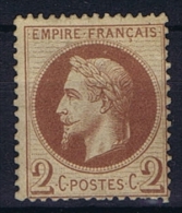 France: 1870, Yv Nr 26 Not Used (*) - 1863-1870 Napoléon III Con Laureles